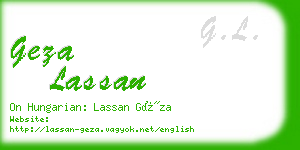 geza lassan business card